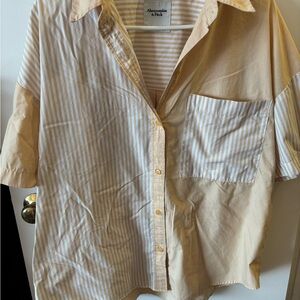 Abercrombie & Fitch Oversized Striped Button-Up Shirt